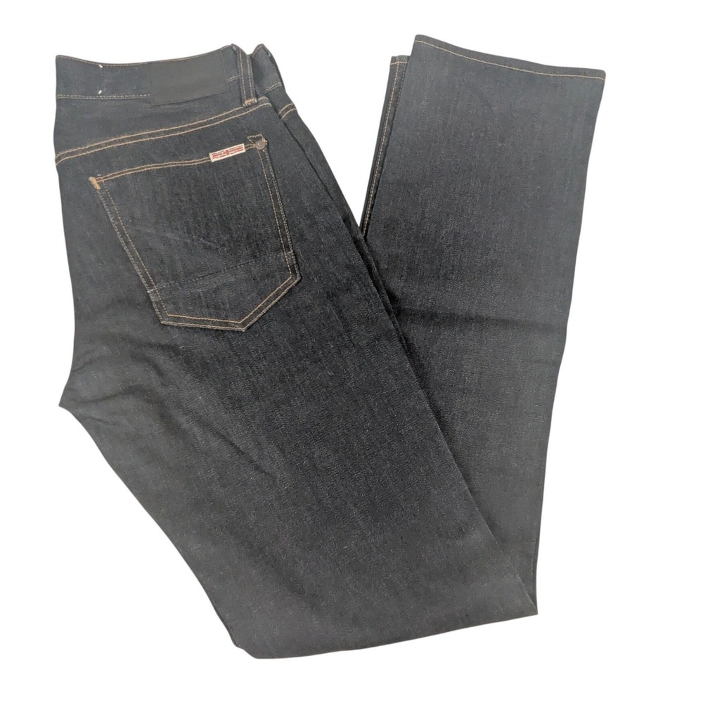 Hudson Jeans Womens Dark Wash Straight Leg Button Fly Indigo Denim Jeans 30x32.5